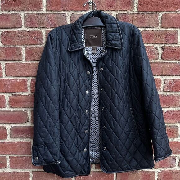 Coach women's quilted coat black size small - Picture 1 of 8
